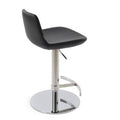 Chrome Black Leatherette Swivel Adjustable Height Bar Stool N9893