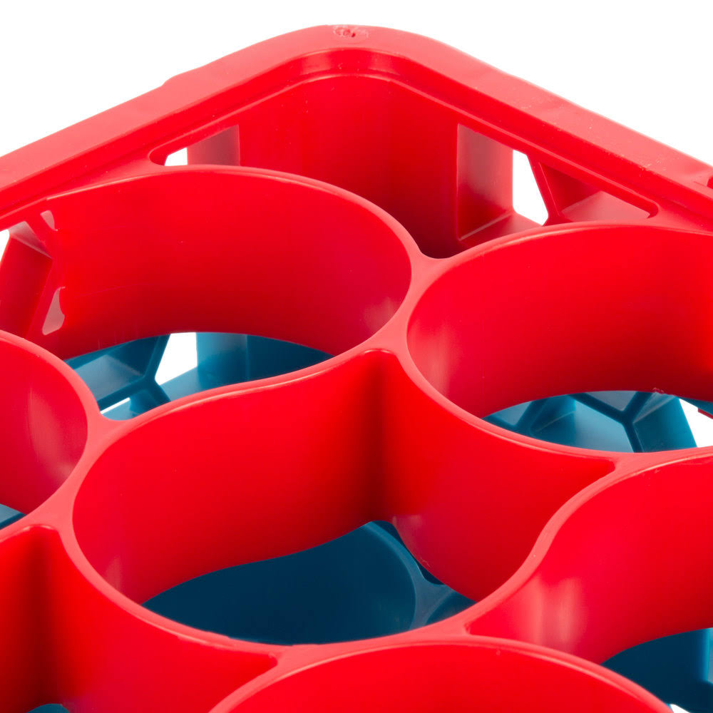 Red Color-Coded Glass Rack with 5 Extenders V8594