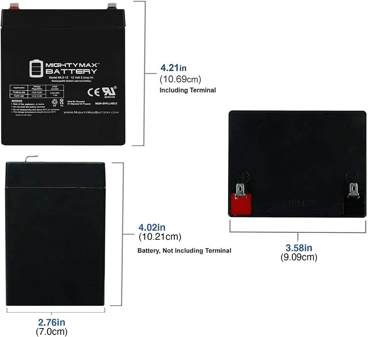 12 Volt 5 AH SLA Battery Pack of 6 C79328