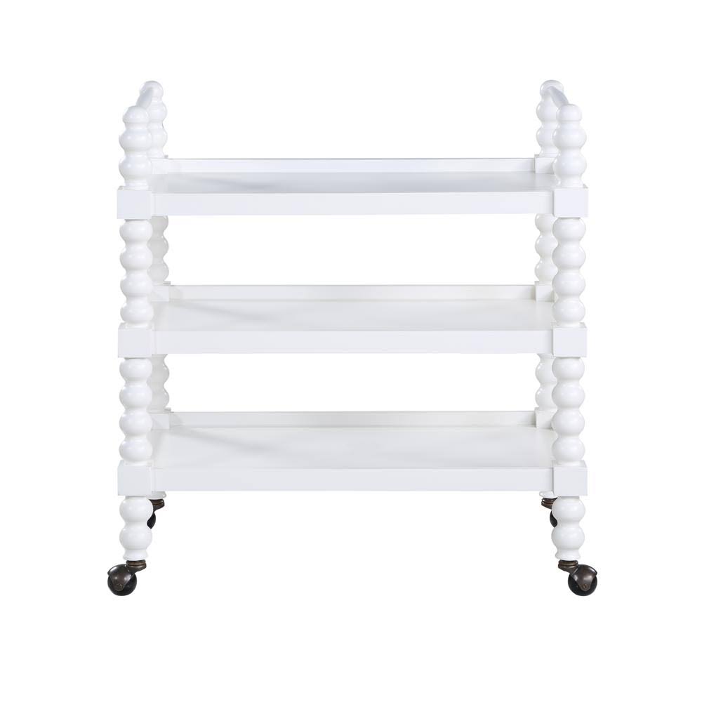 White Wood 3-Shelf Cart M203
