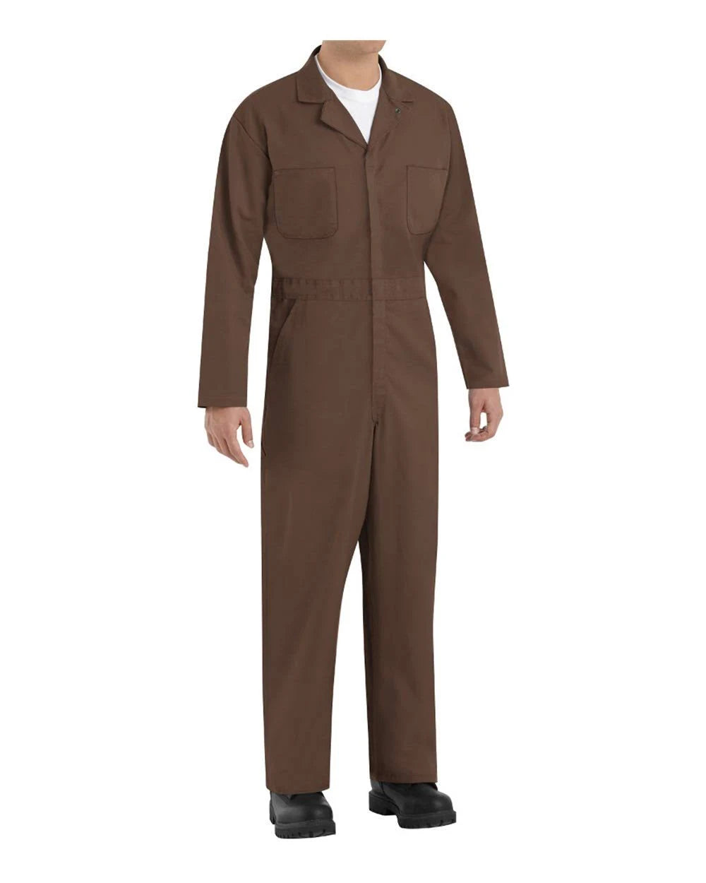 Brown Twill Action Back Coverall Q7689