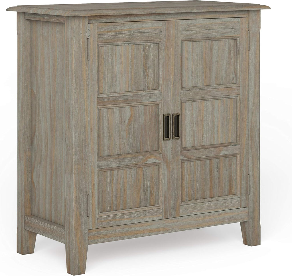Solid Wood Low Storage Cabinet in Mahogany Brown, 2 Doors, 2 Adjustable Shelves X898