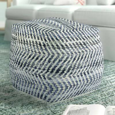 Chevron Pouf Ottoman M6547