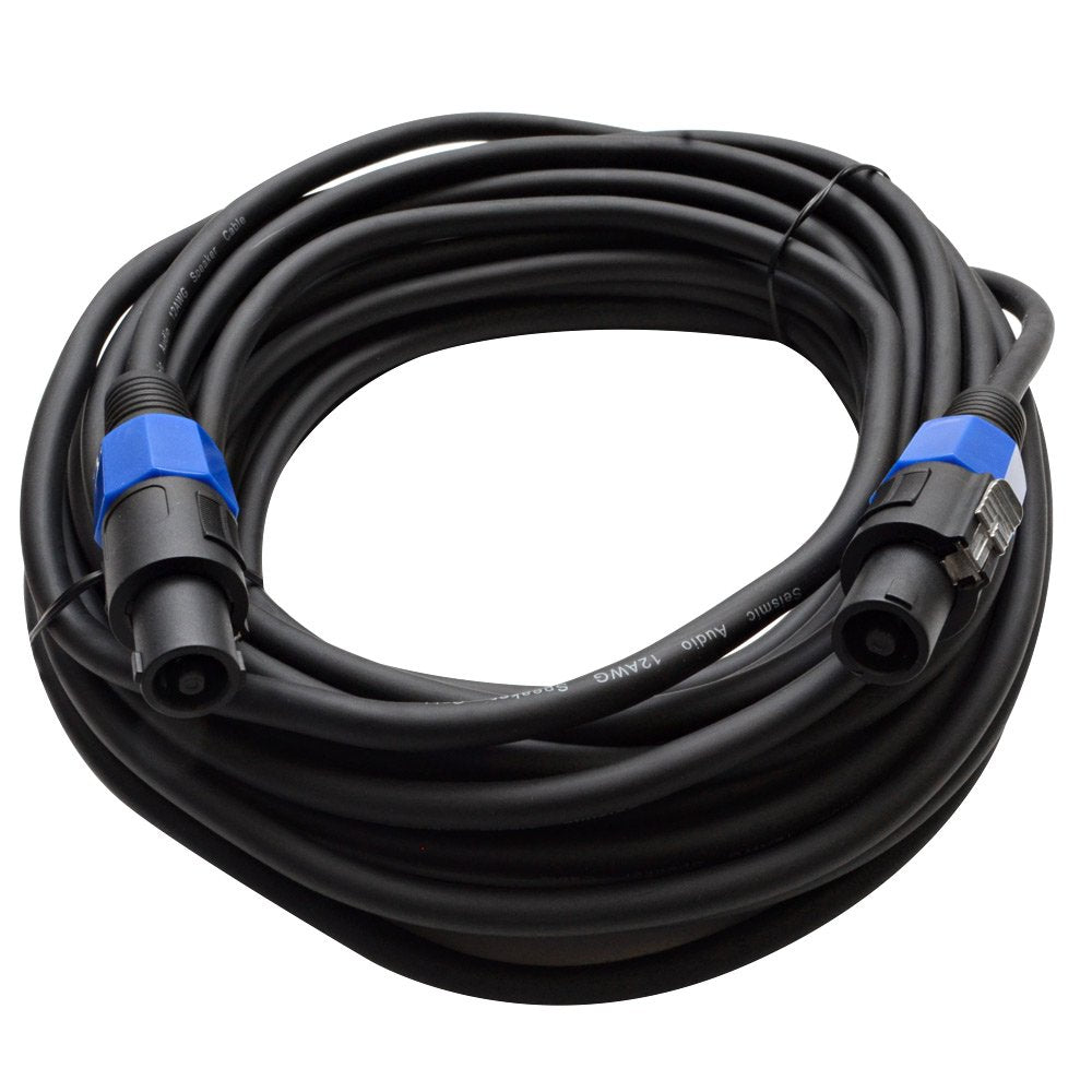 Pair of Dual 12 Inch PA Loudspeakers and 50' Speaker Cables L341352