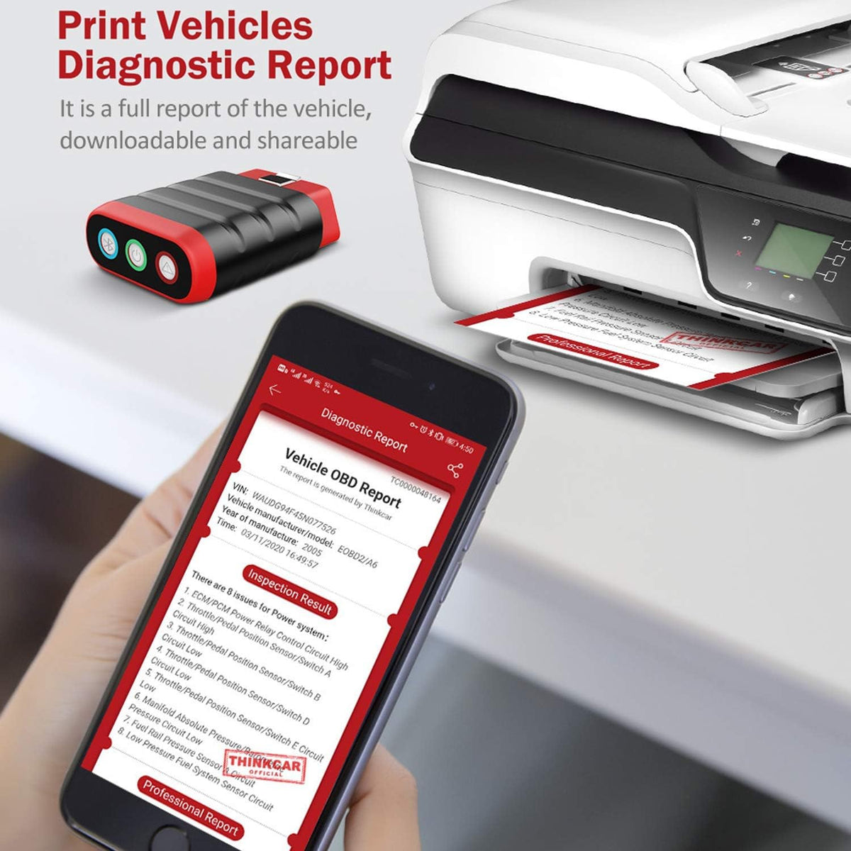 Bluetooth OBD2 Scanner with 15 Reset Service C492