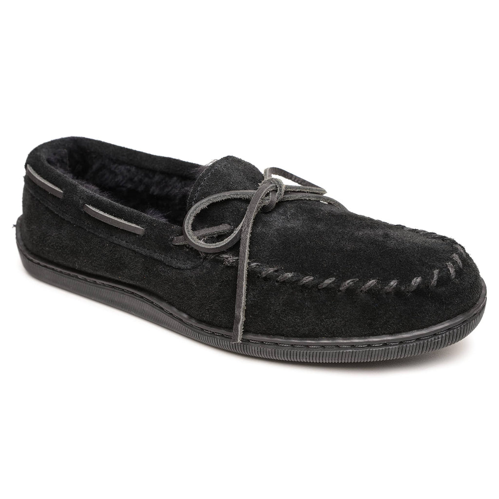 Black Sheepskin Hardsole Moccasin A48741