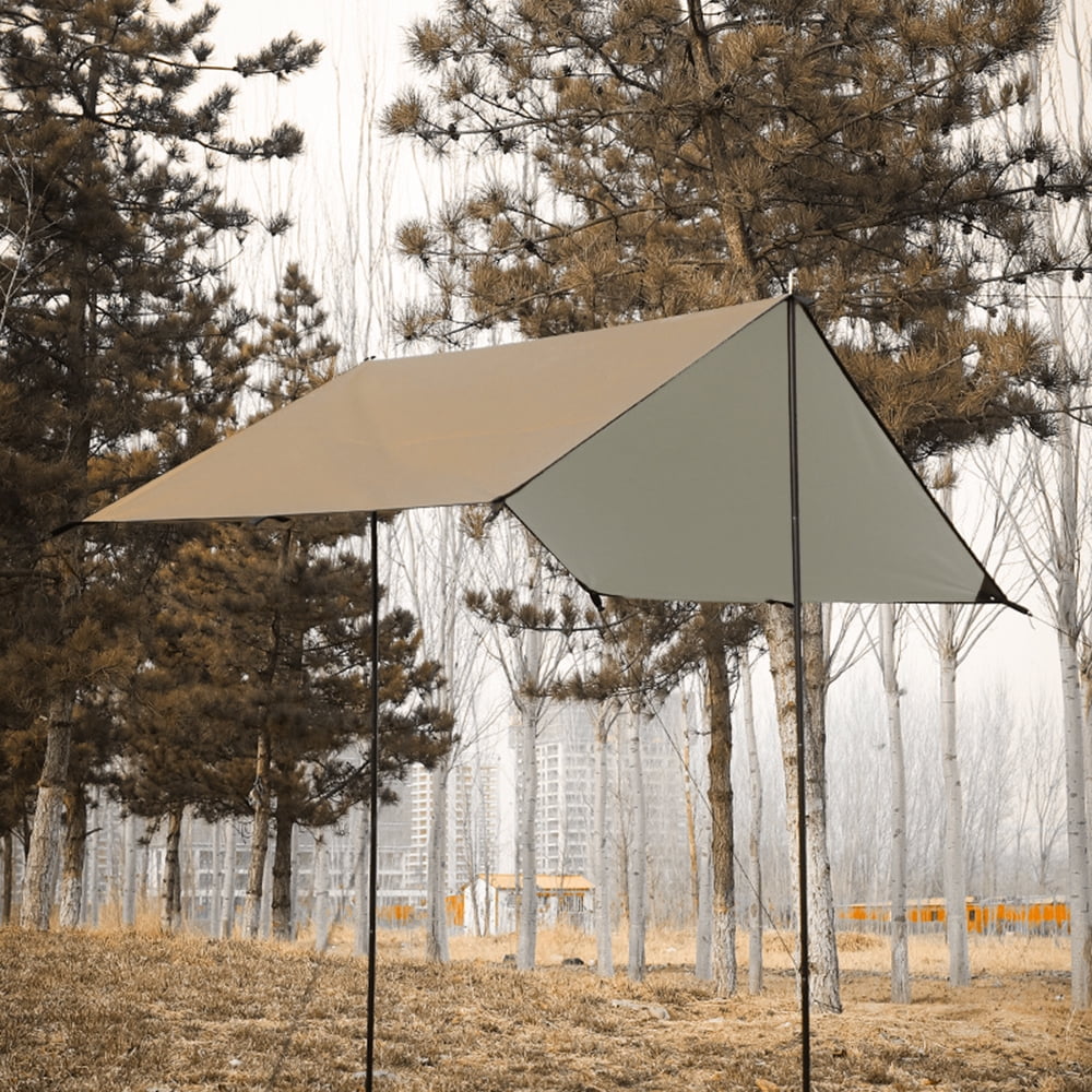 Waterproof Camping Tarp with Poles X39105