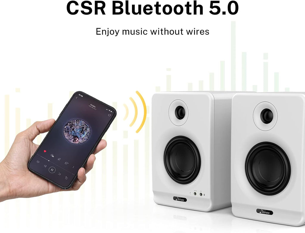White Near Field Studio Monitors 2-Pack with Bluetooth X330