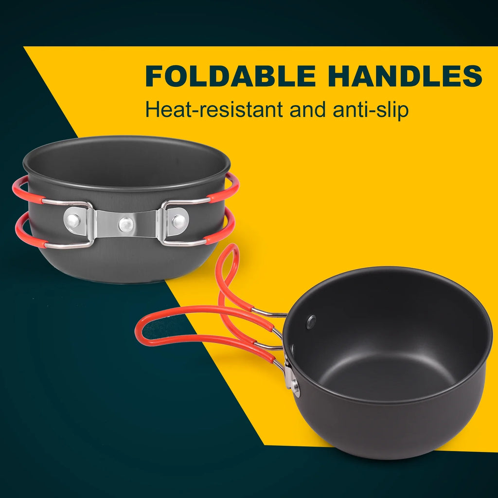 Portable Camping Cookware Set with Non-stick Aluminum Camping Stove P179