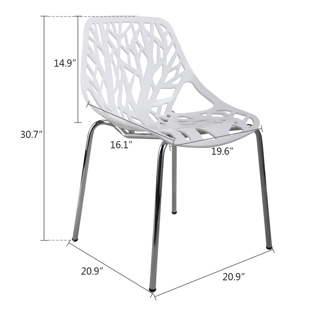 White Set of 4 Stackable Plastic Side Chairs T360417