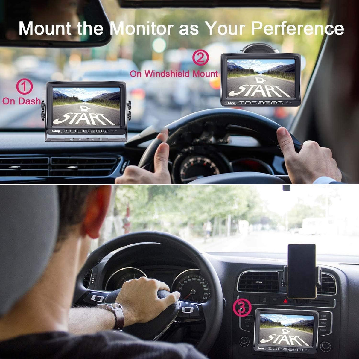 Wireless Backup Camera 7 Inch DVR Monitor Touch Key Z563894