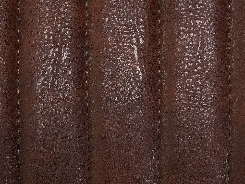 Faux Leather Swivel Bar Stool Brown R65239
