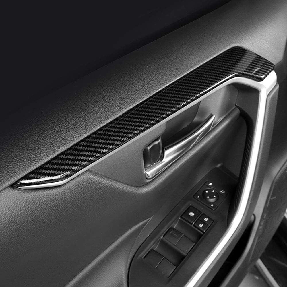 4pcs ABS Carbon Fiber Car Interior Door Panel Stripe Cover Trim for Toyota RAV4 2019 2020 2021 2022 Pack of 2 R164
