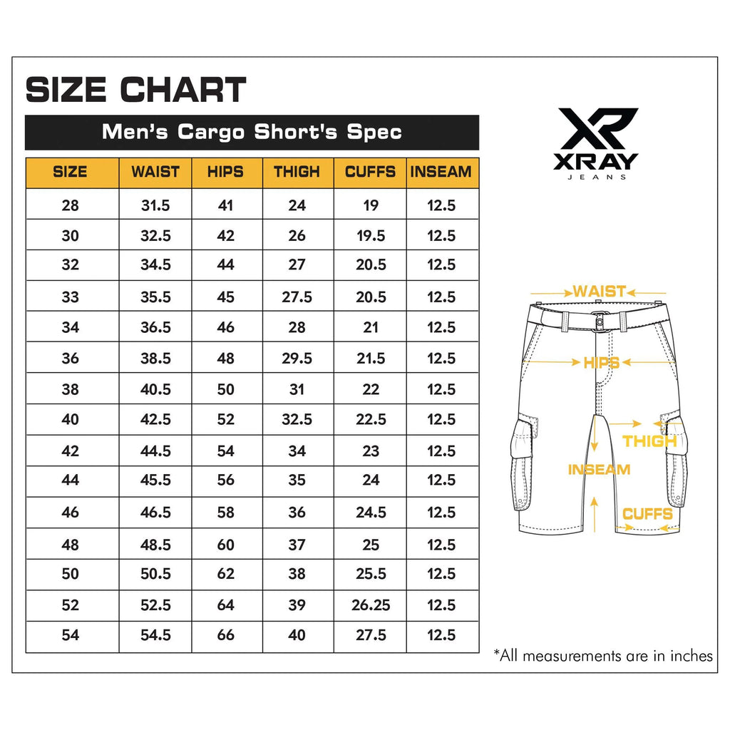 Navy 36 Mens Cargo Shorts Multi Pocket P6328