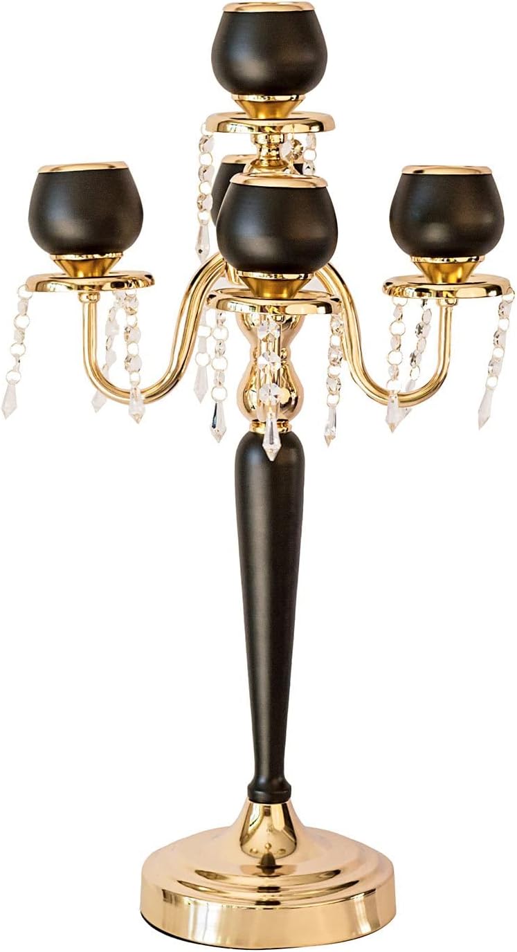 25 Matte Black/Gold Metal Tealight Candle Holder H82125