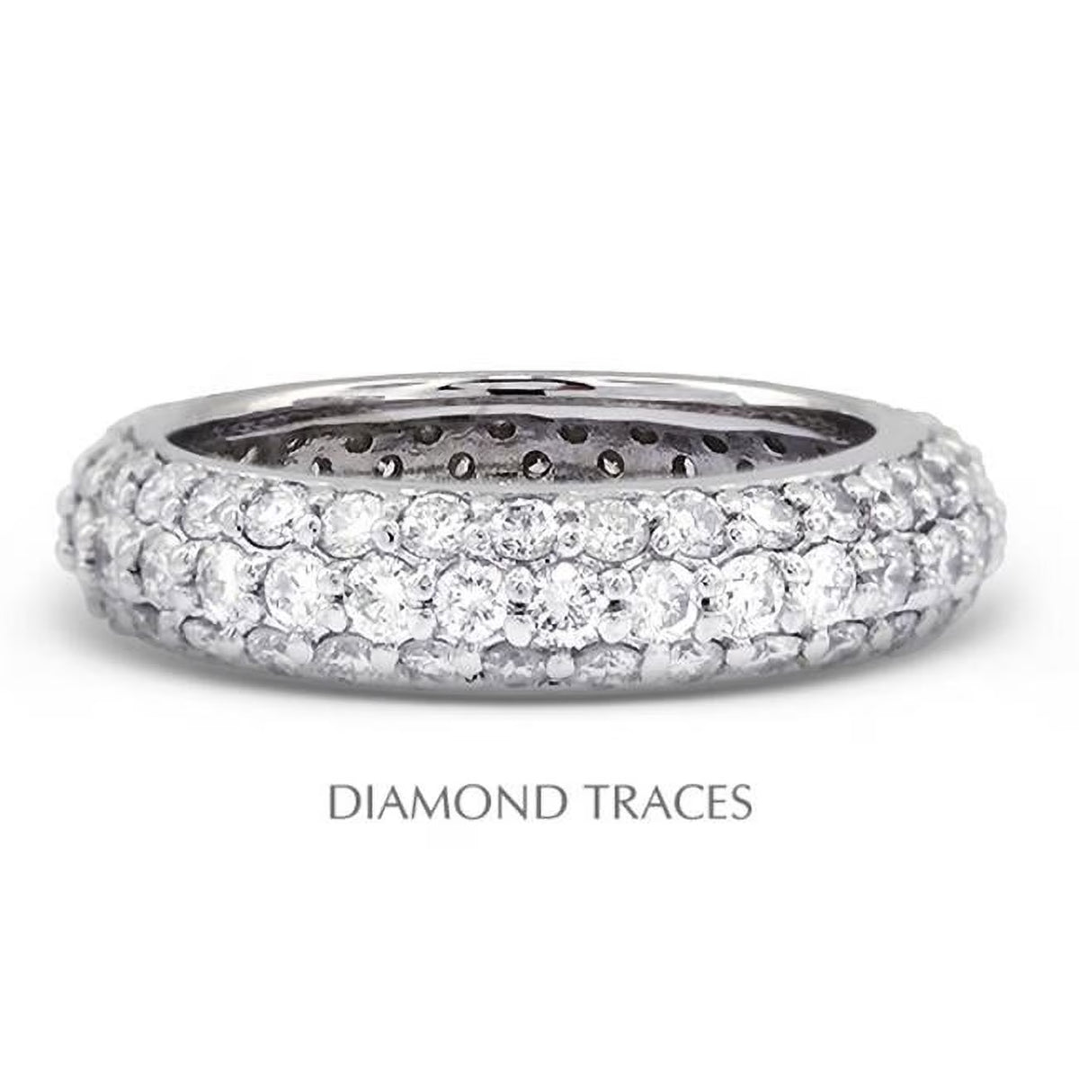 14K White Gold Three Row Diamond Eternity Ring D835610