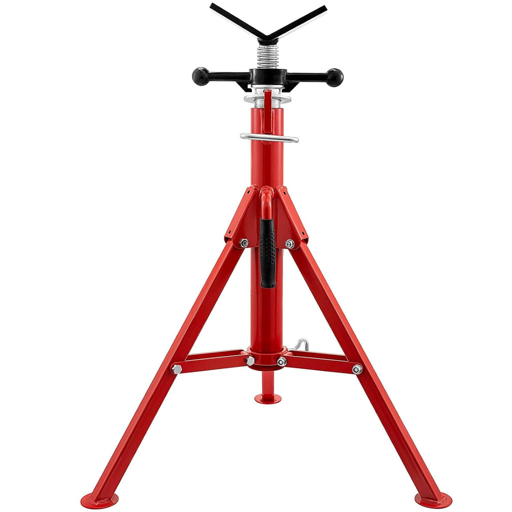 V Head Pipe Stand, Adjustable Height 28"-52", 2500 lb. Load Capacity, Carbon Steel Q62855