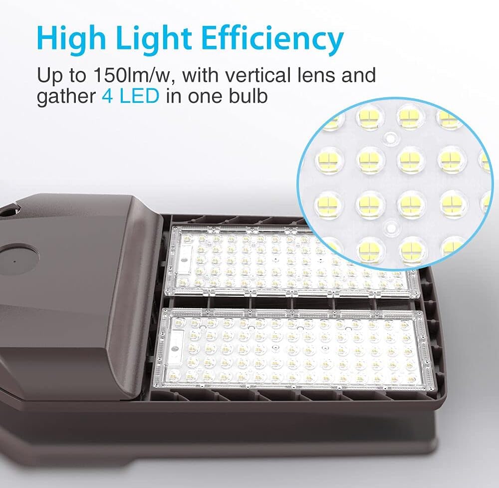 LED Parking Lot Light 300 Watt 45,000 Lumen 5000K with Photocell Slip Fit Mount M205
