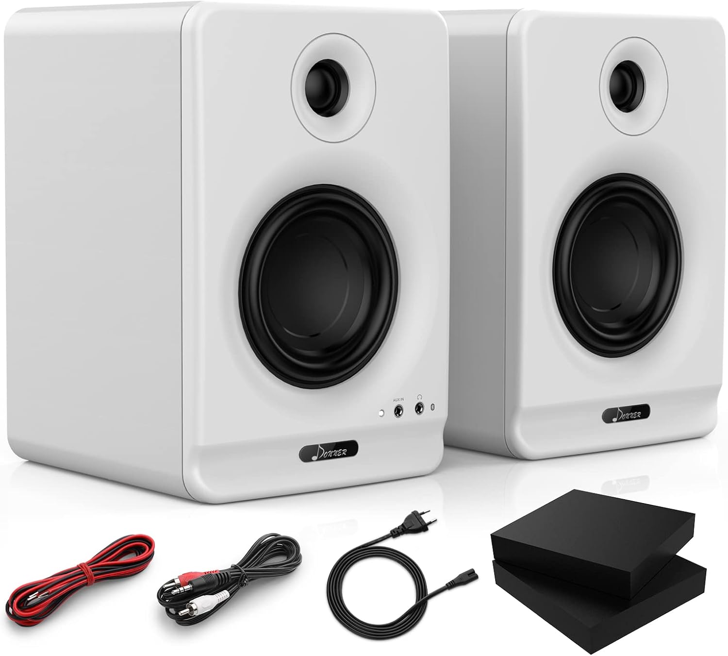 White Near Field Studio Monitors 2-Pack with Bluetooth X330