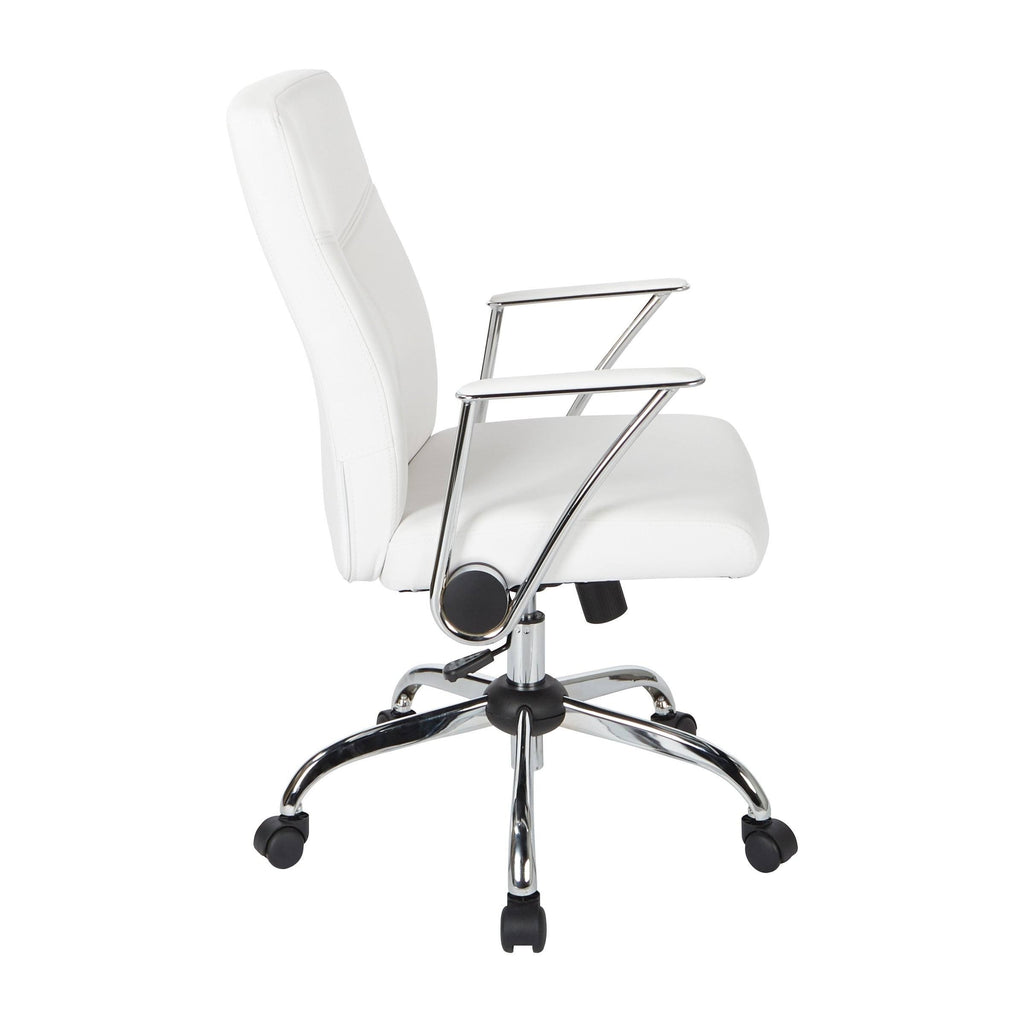 Charcoal Faux Leather Chair with Chrome Base J412806