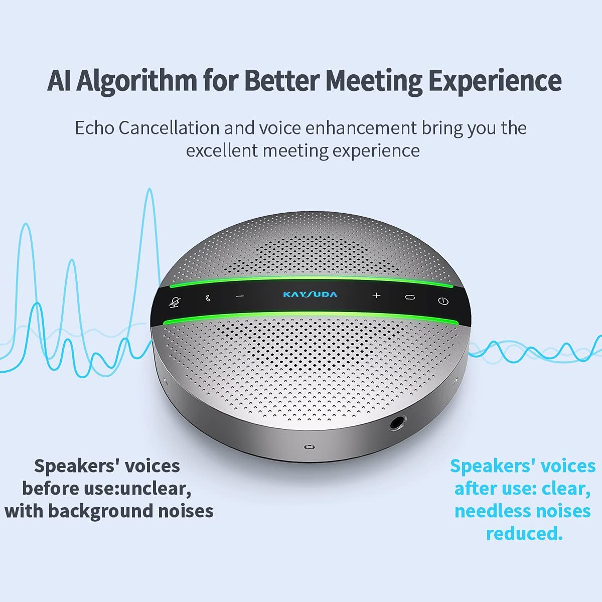 Bluetooth Speakerphone with 6 Microphones, 18H Call Time, Bluetooth 5.0 U6514