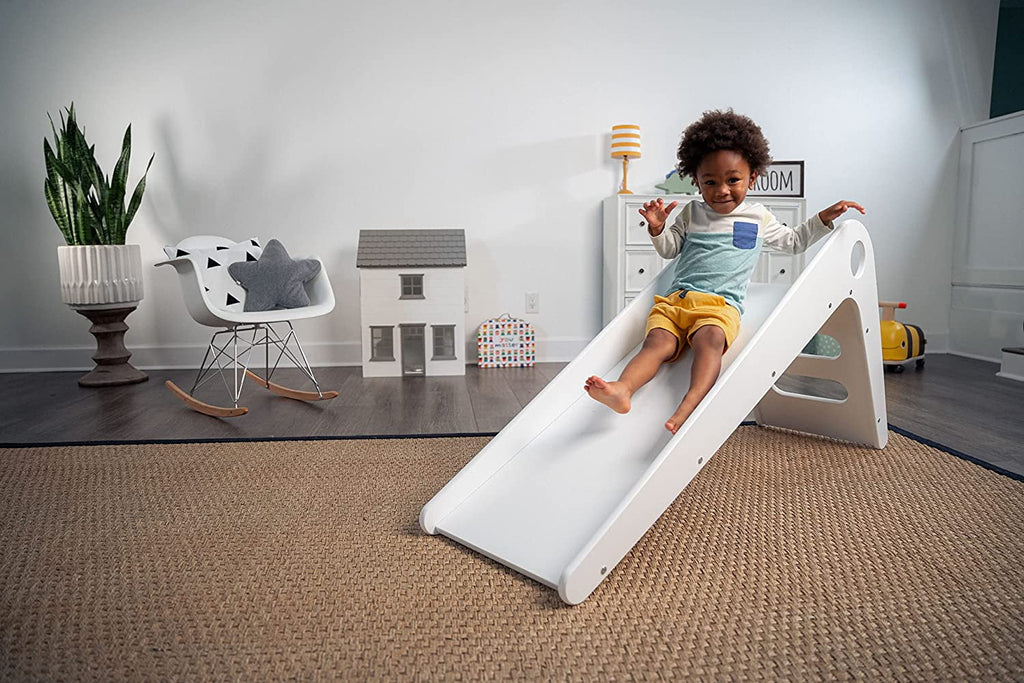Wooden Indoor Slide for Toddlers (White) O5172