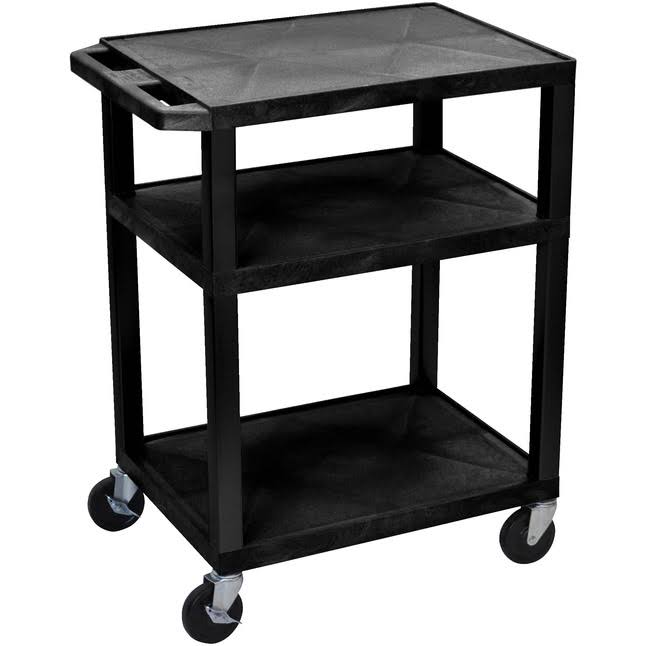 Black 3 Shelves AV Cart V4155