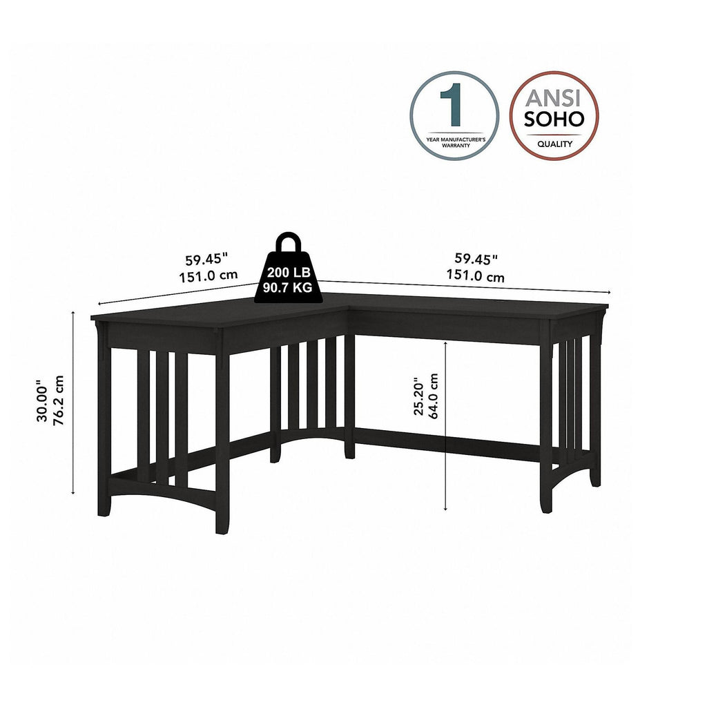 Vintage Black L Shaped Writing Desk X763