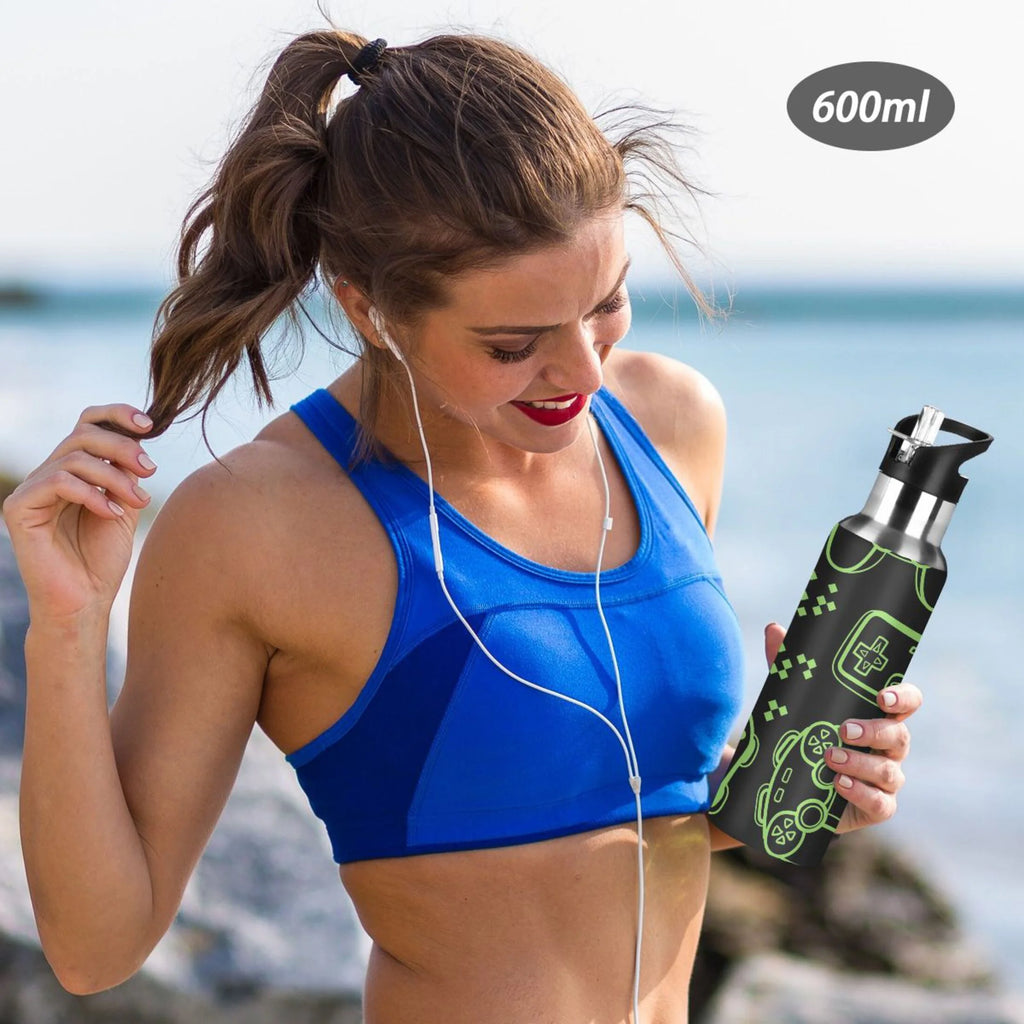 Stainless Steel Vacuum Insulated Water Bottle with Straw Lid 20 OZ R80025
